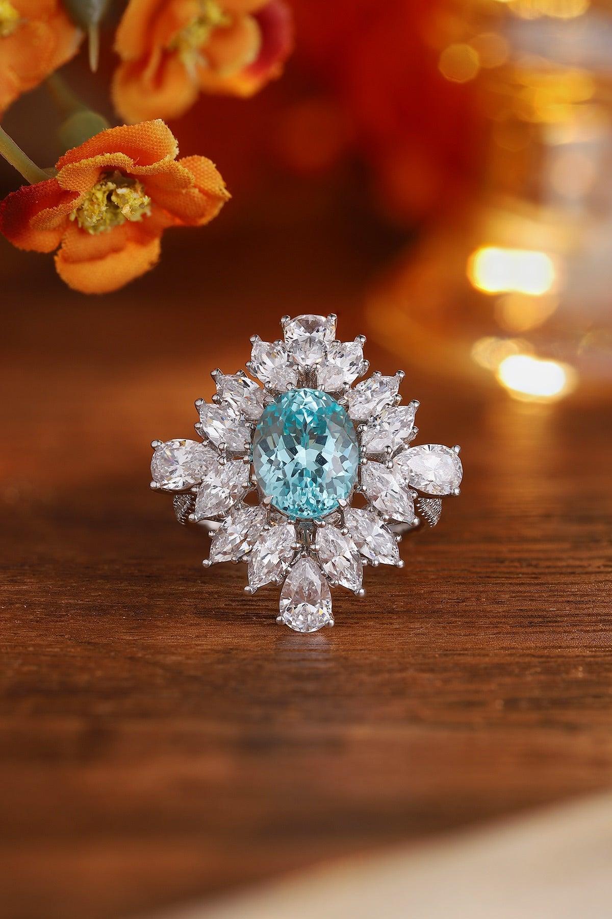S925 Silver Cultured Paraiba Ring W - JR1262Y