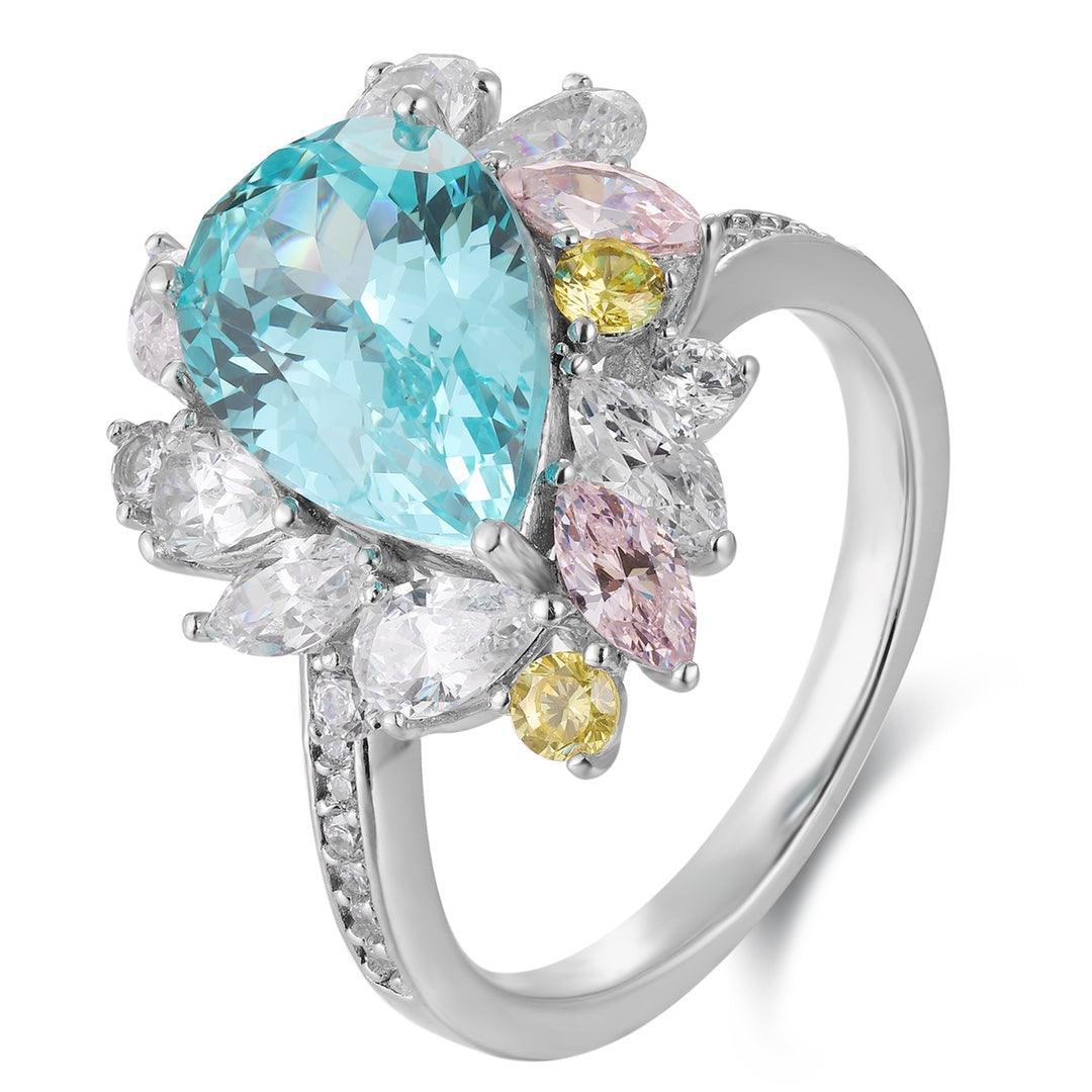 S925 Silver Cultured Paraiba Ring A - JR454Y