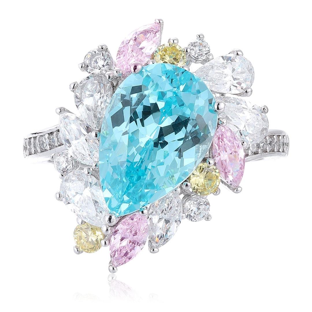 S925 Silver Cultured Paraiba Ring A - JR454Y