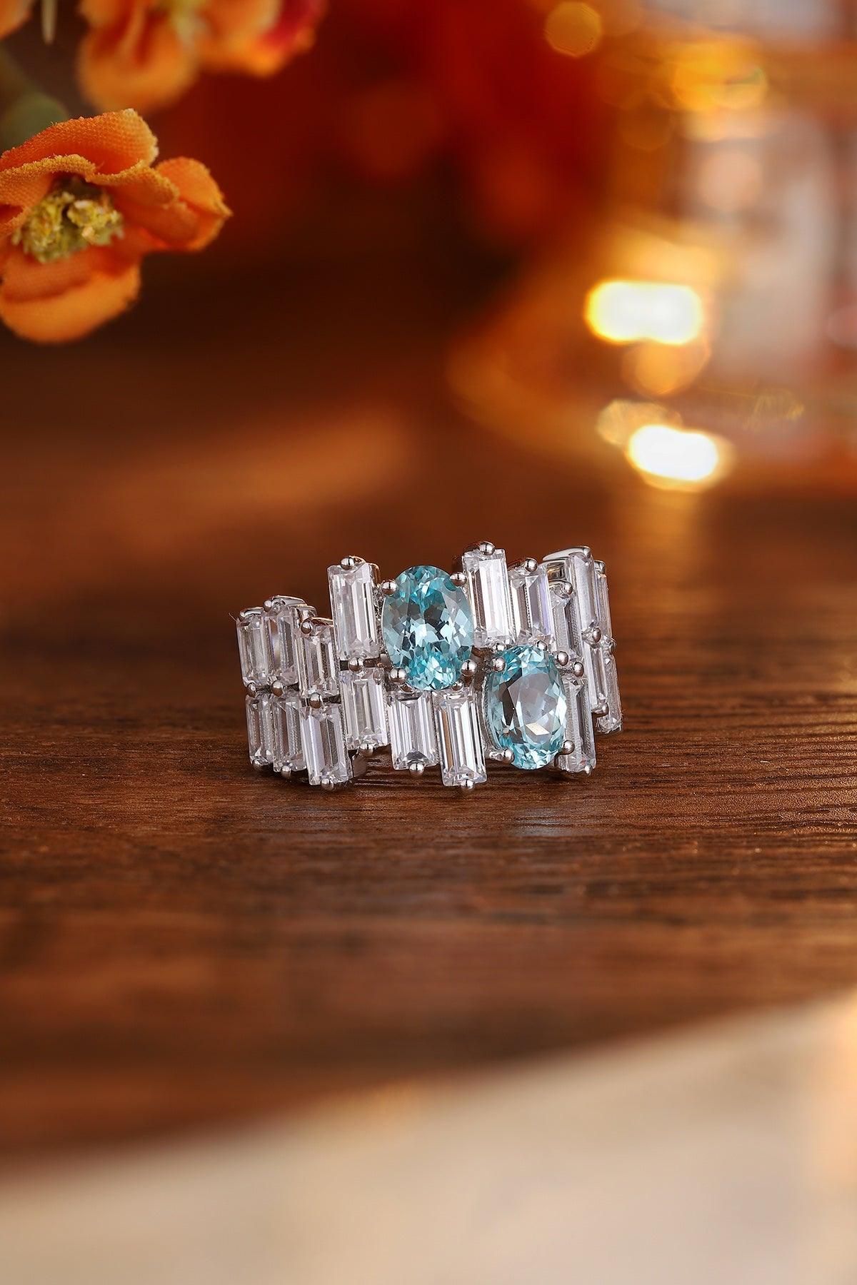 S925 Silver Cultured Paraiba Ring A - JR453Y