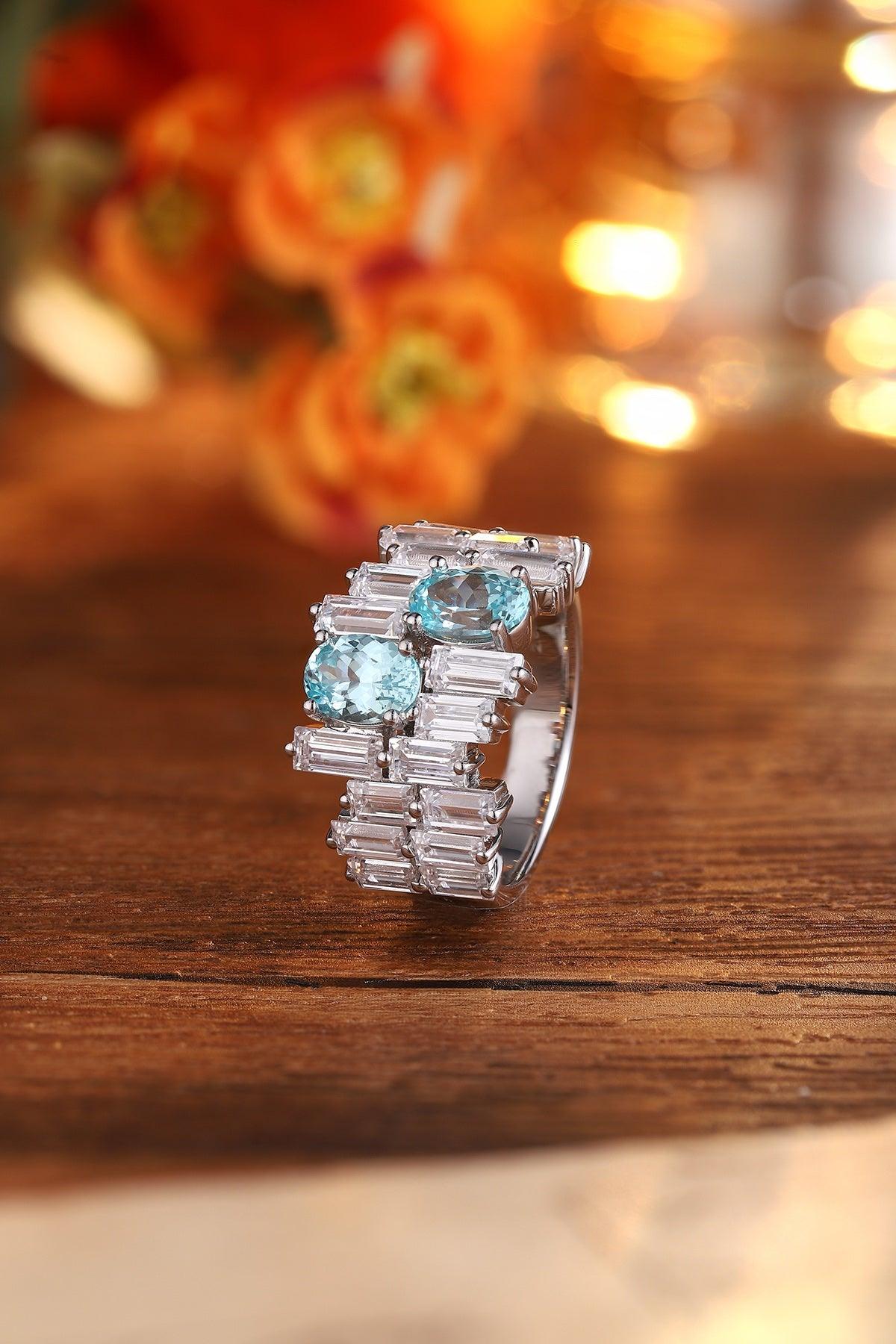 S925 Silver Cultured Paraiba Ring A - JR453Y