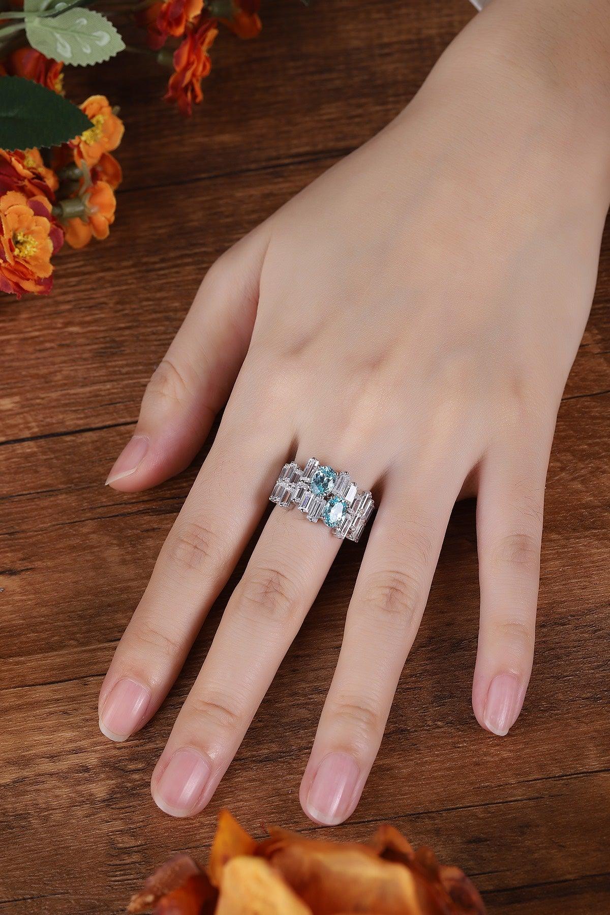 S925 Silver Cultured Paraiba Ring A - JR453Y