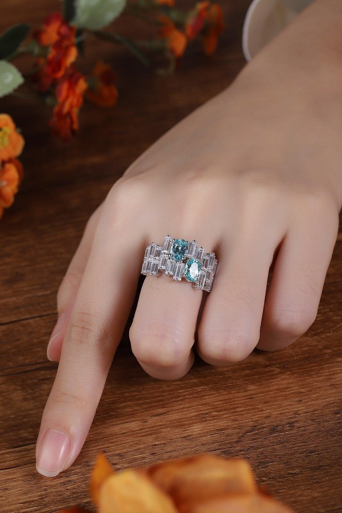 S925 Silver Cultured Paraiba Ring A - JR453Y