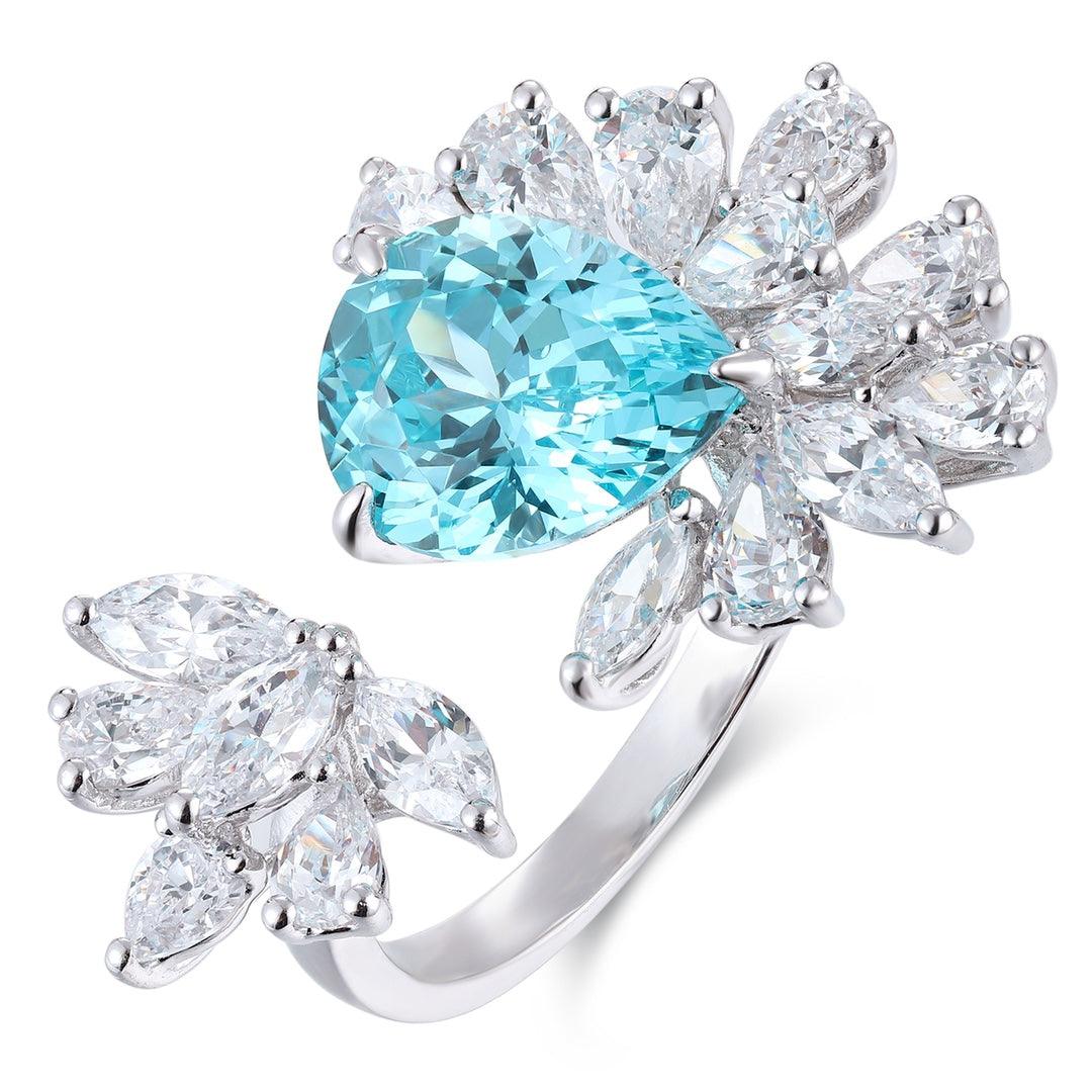 Sterling Silver Lab-Grown Paraiba Ring A – JR148Y