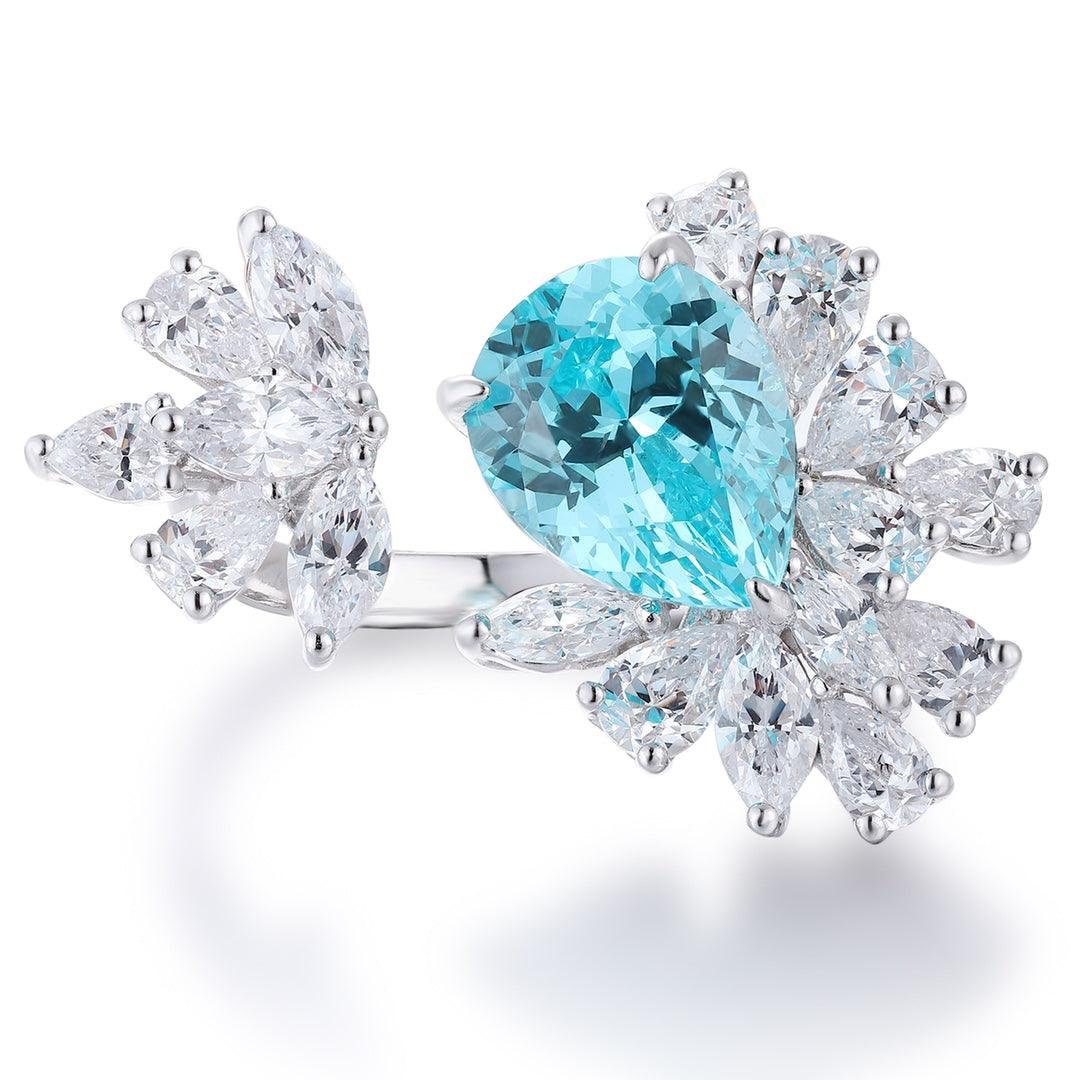Sterling Silver Lab-Grown Paraiba Ring A – JR148Y