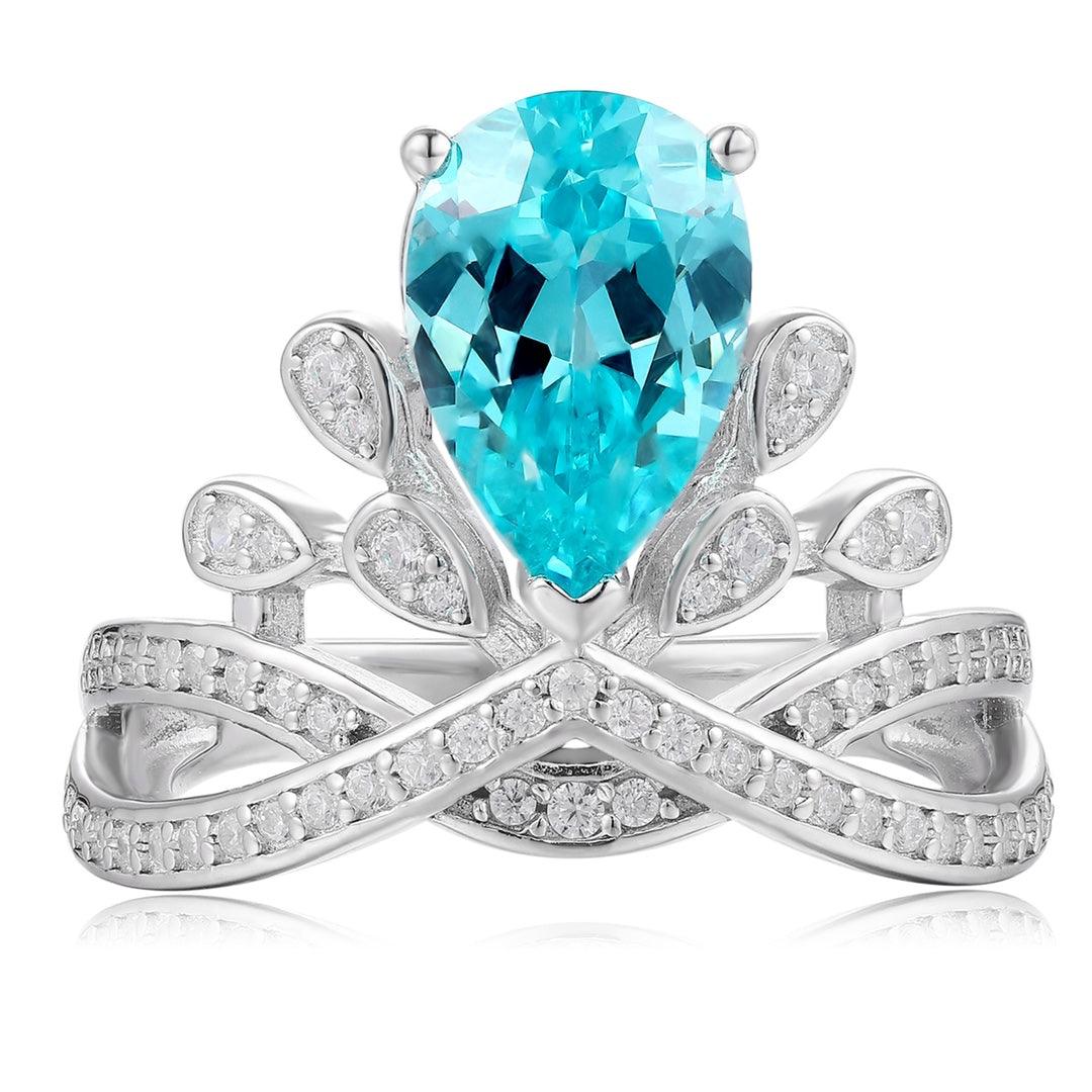 Sterling Silver Lab-Grown Paraiba Ring A – R18622