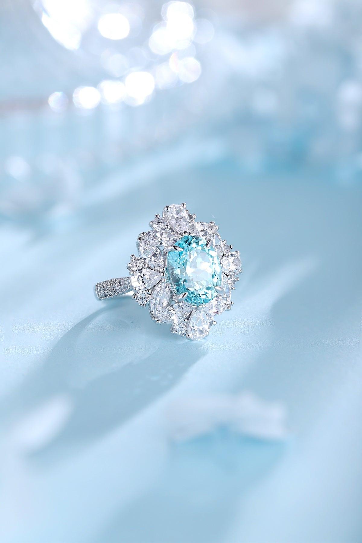 Sterling Silver Lab-Grown Paraiba Ring W – JR147Y