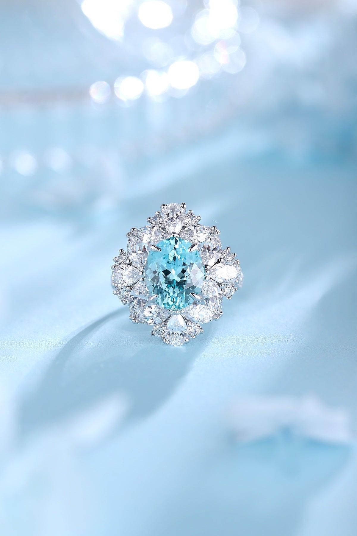 Sterling Silver Lab-Grown Paraiba Ring W – JR147Y