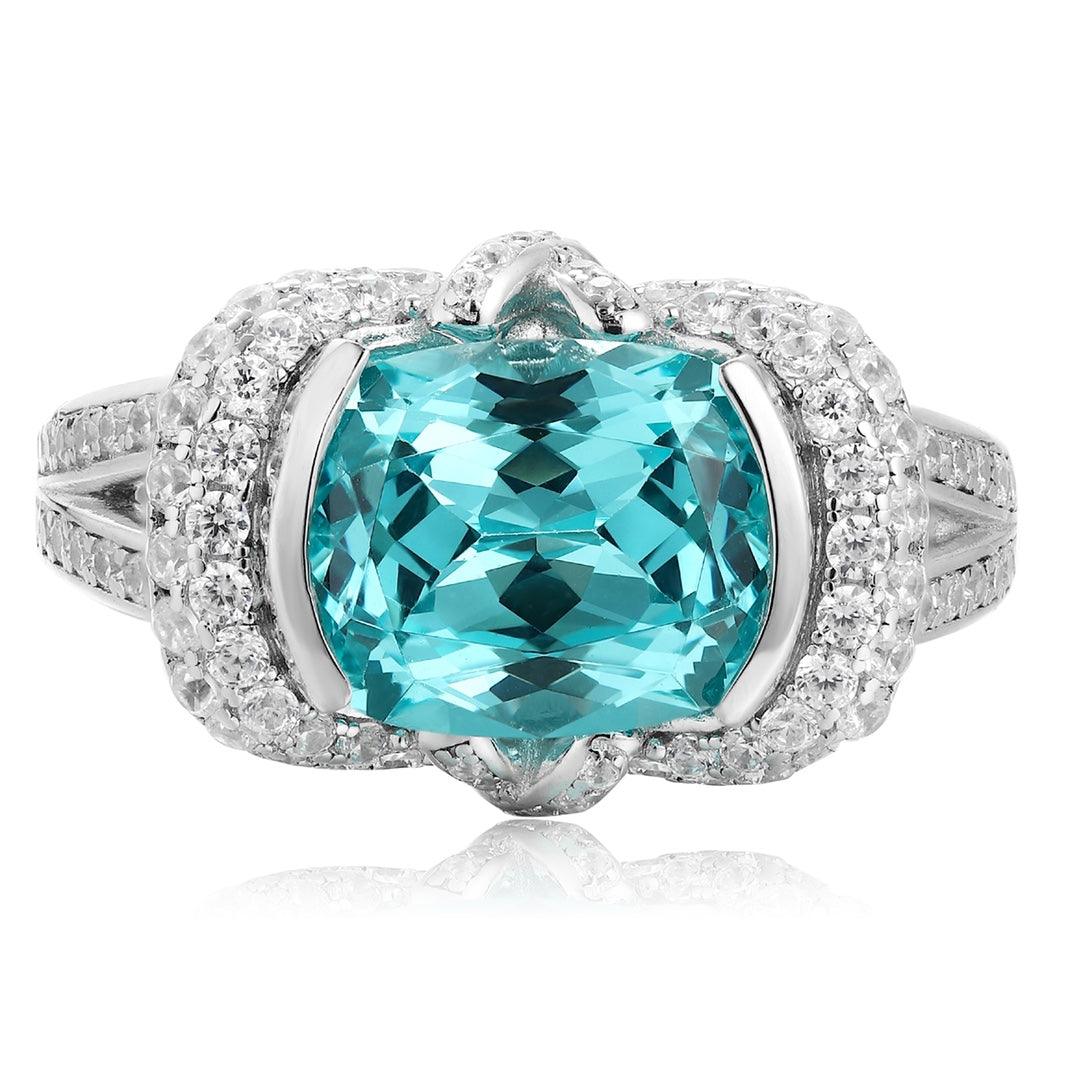 Sterling Silver Lab-Grown Paraiba Ring W – JR188Y