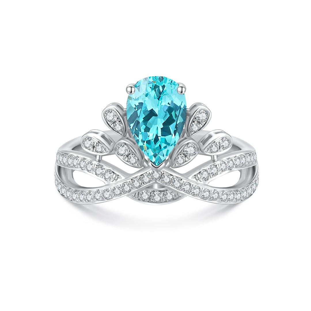 Sterling Silver Lab-Grown Paraiba Ring W – JR18622Y