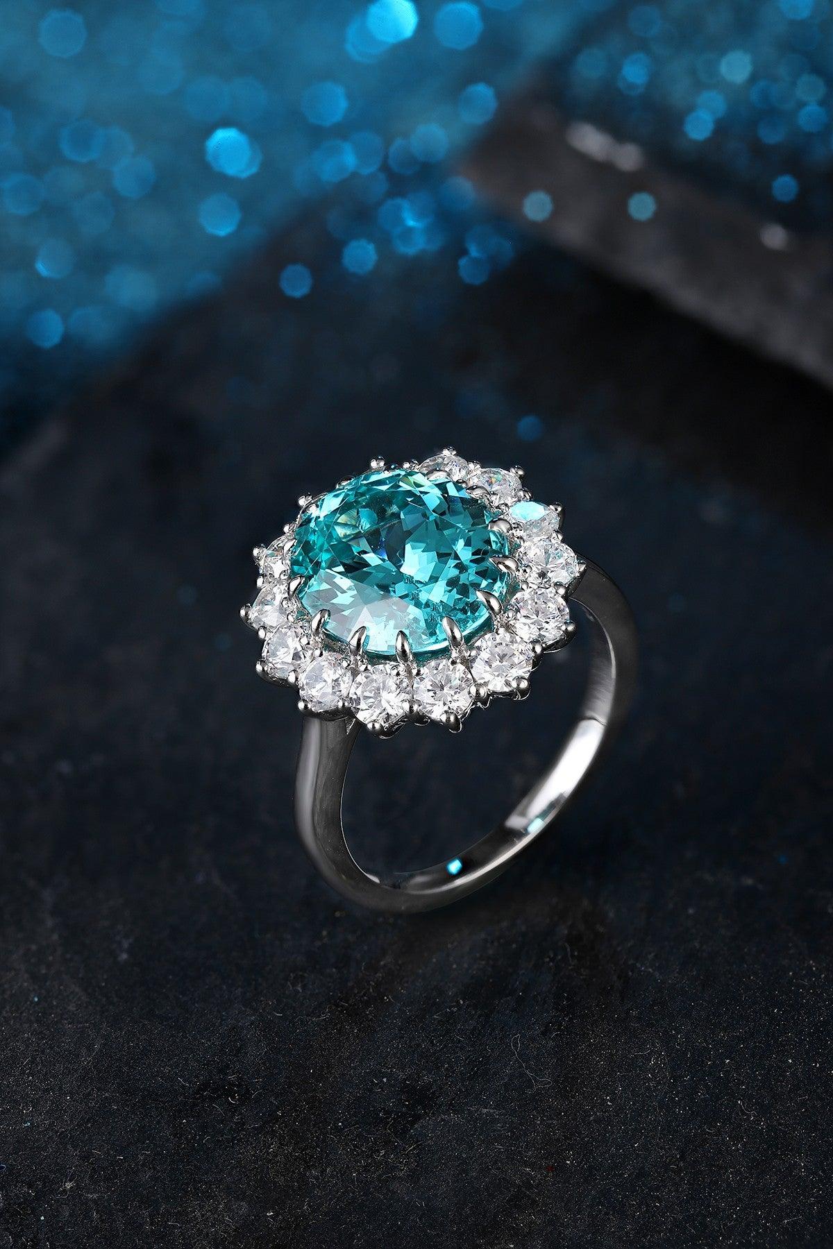 Sterling Silver Lab-Grown Paraiba Ring W – JR1272Y