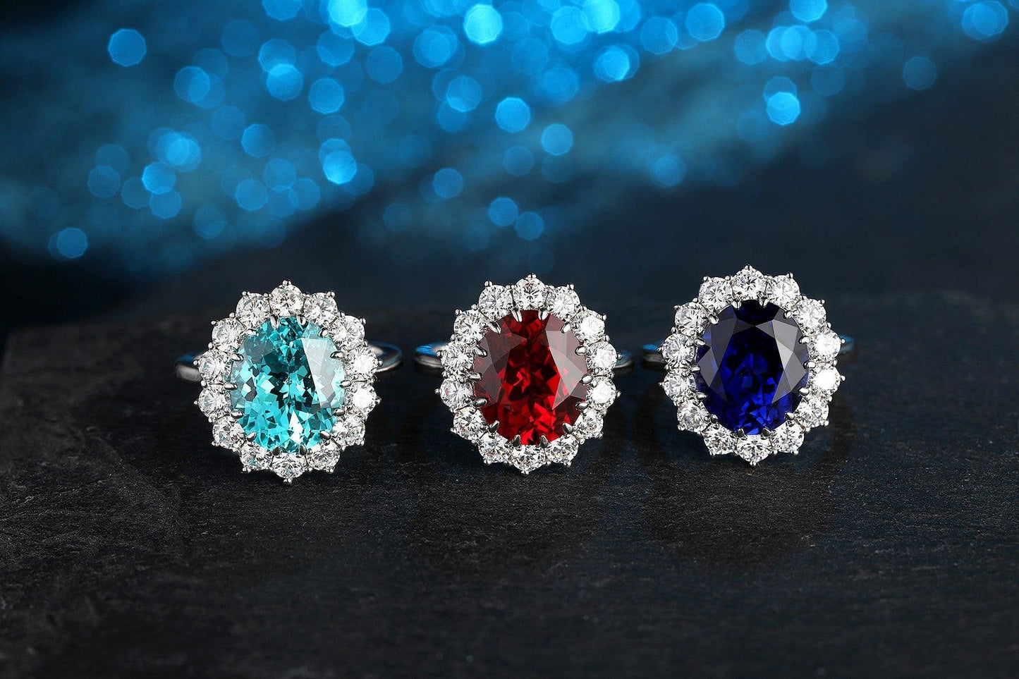 Sterling Silver Lab-Grown Paraiba Ring W – JR1272Y
