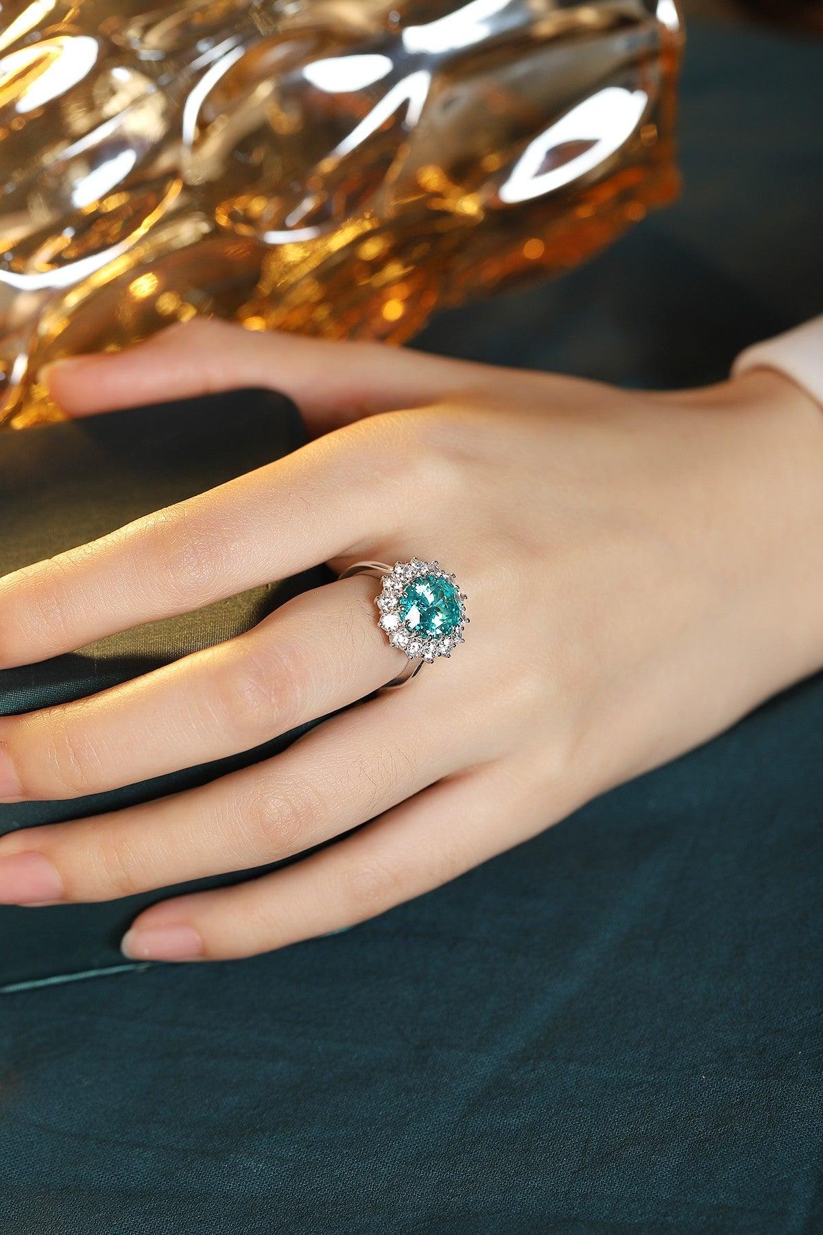 Sterling Silver Lab-Grown Paraiba Ring W – JR1272Y