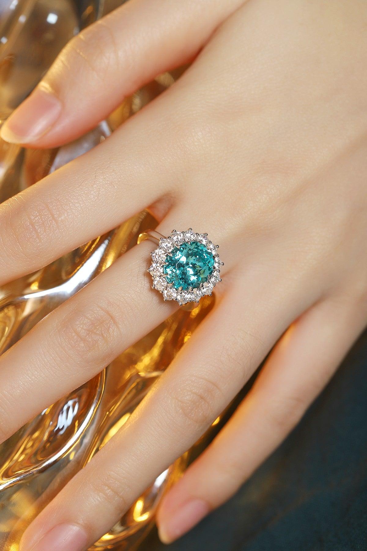 Sterling Silver Lab-Grown Paraiba Ring W – JR1272Y