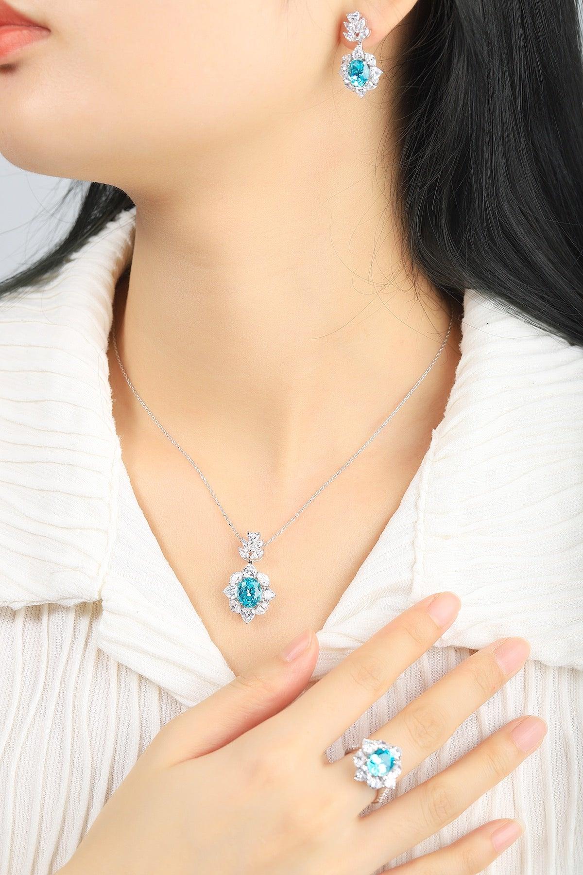 Sterling Silver Lab-Grown Paraiba Ring W – JR185Y