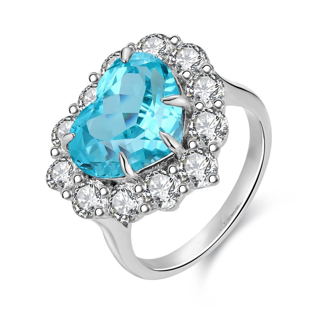 Sterling Silver Lab-Grown Paraiba Ring A – JR141Y