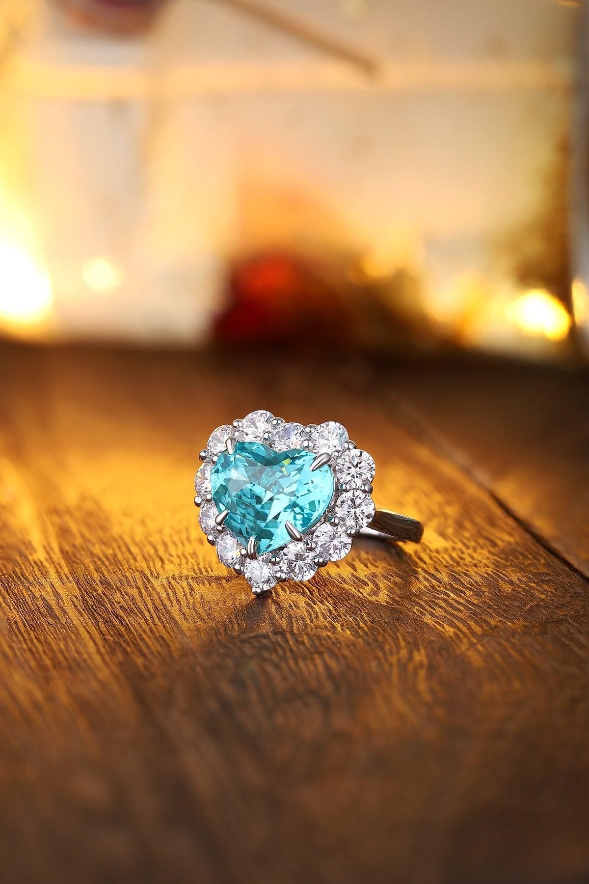 Sterling Silver Lab-Grown Paraiba Ring A – JR141Y