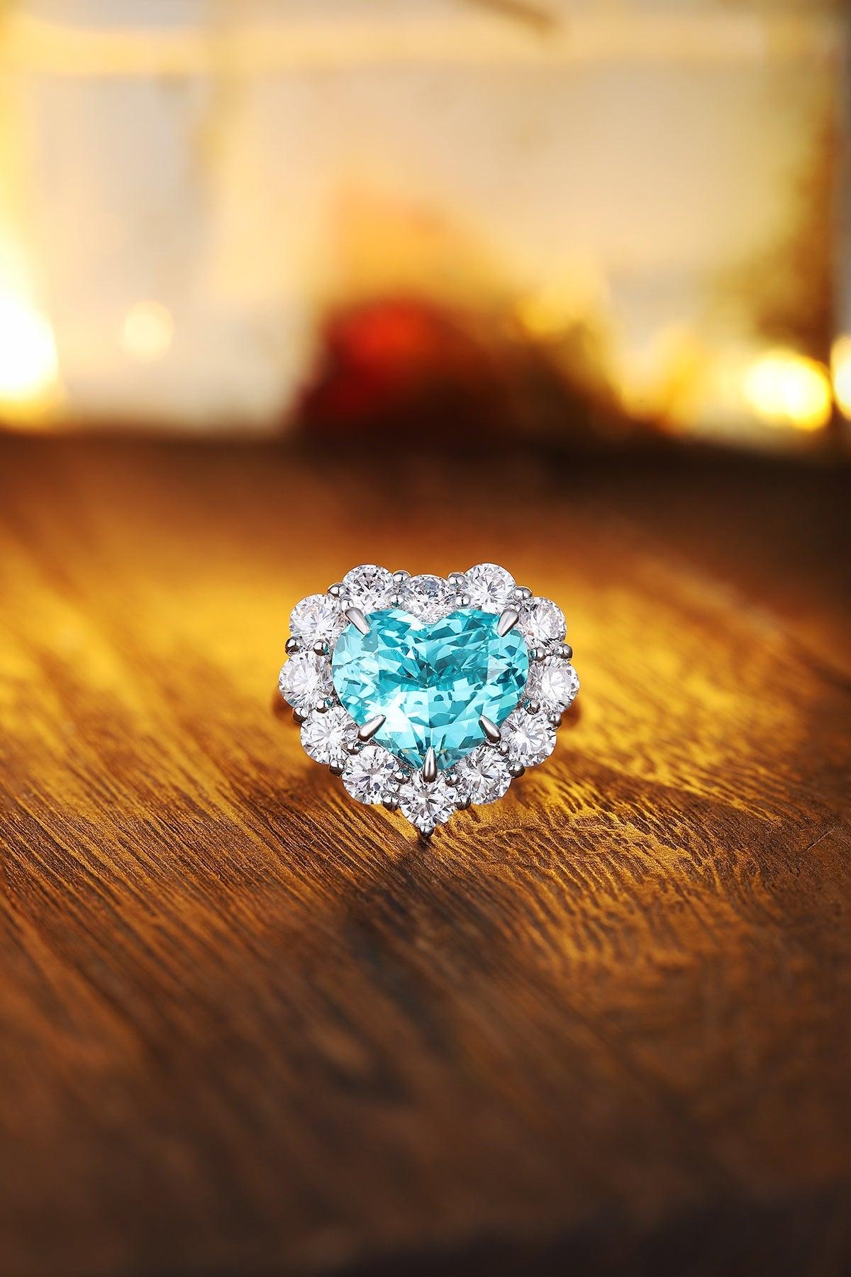 Sterling Silver Lab-Grown Paraiba Ring A – JR141Y