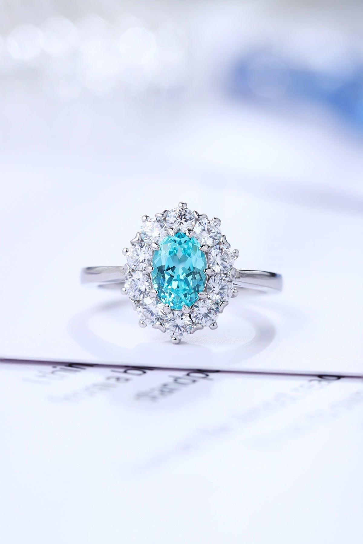 Sterling Silver Lab-Grown Paraiba Ring W – JR119Y