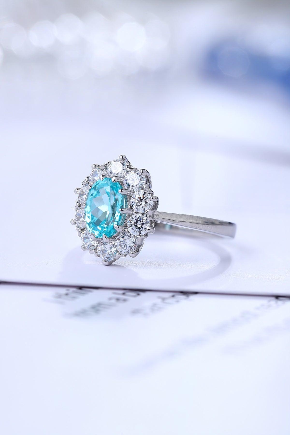 Sterling Silver Lab-Grown Paraiba Ring W – JR119Y