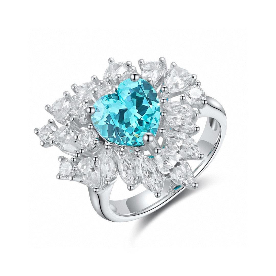 Sterling Silver Lab-Grown Paraiba Ring W – JR1053Y