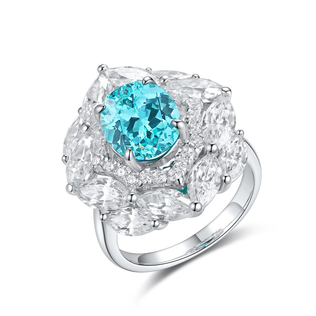 Sterling Silver Lab-Grown Paraiba Ring A – JR92554Y
