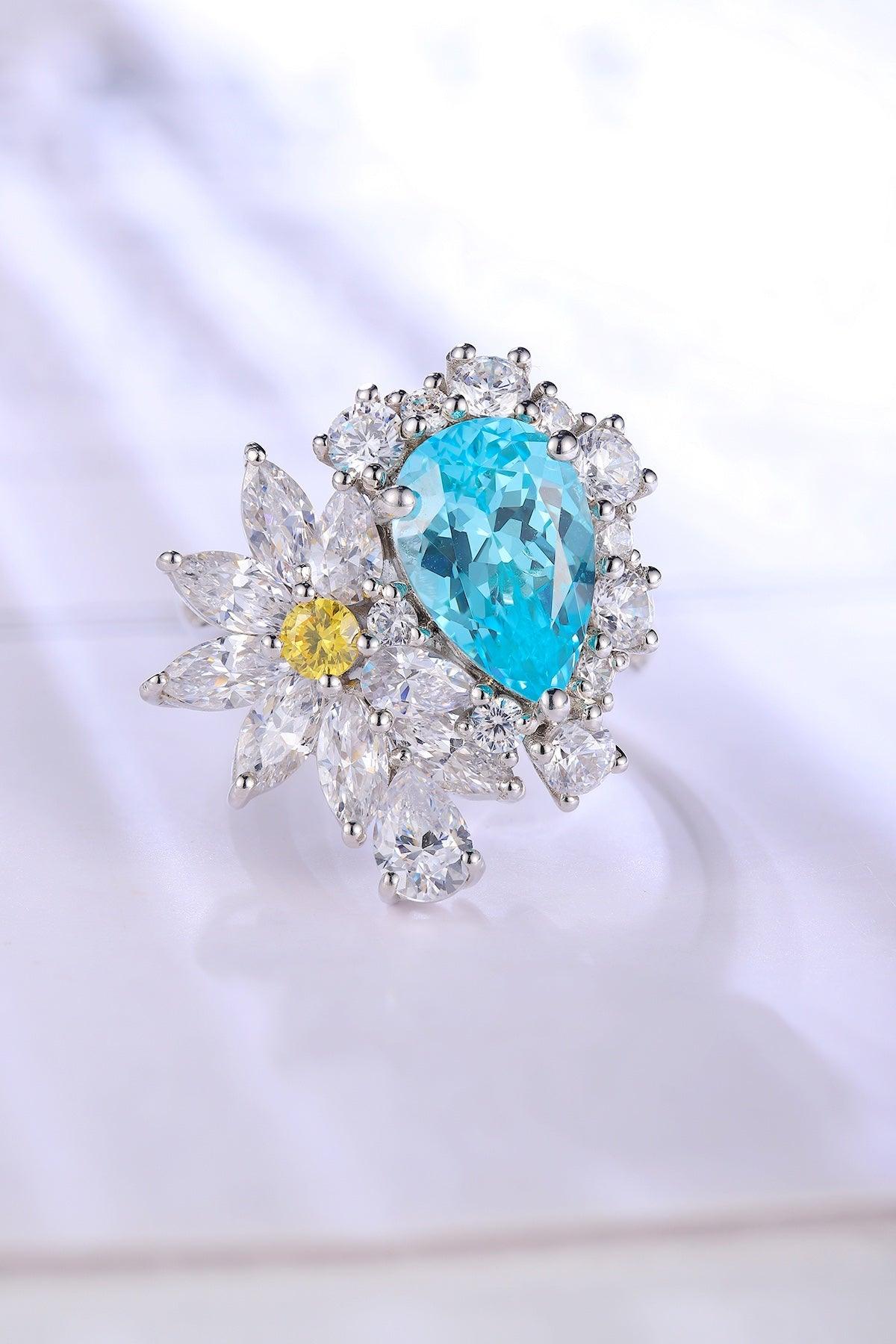 Sterling Silver Lab-Grown Paraiba Ring A – JR490Y