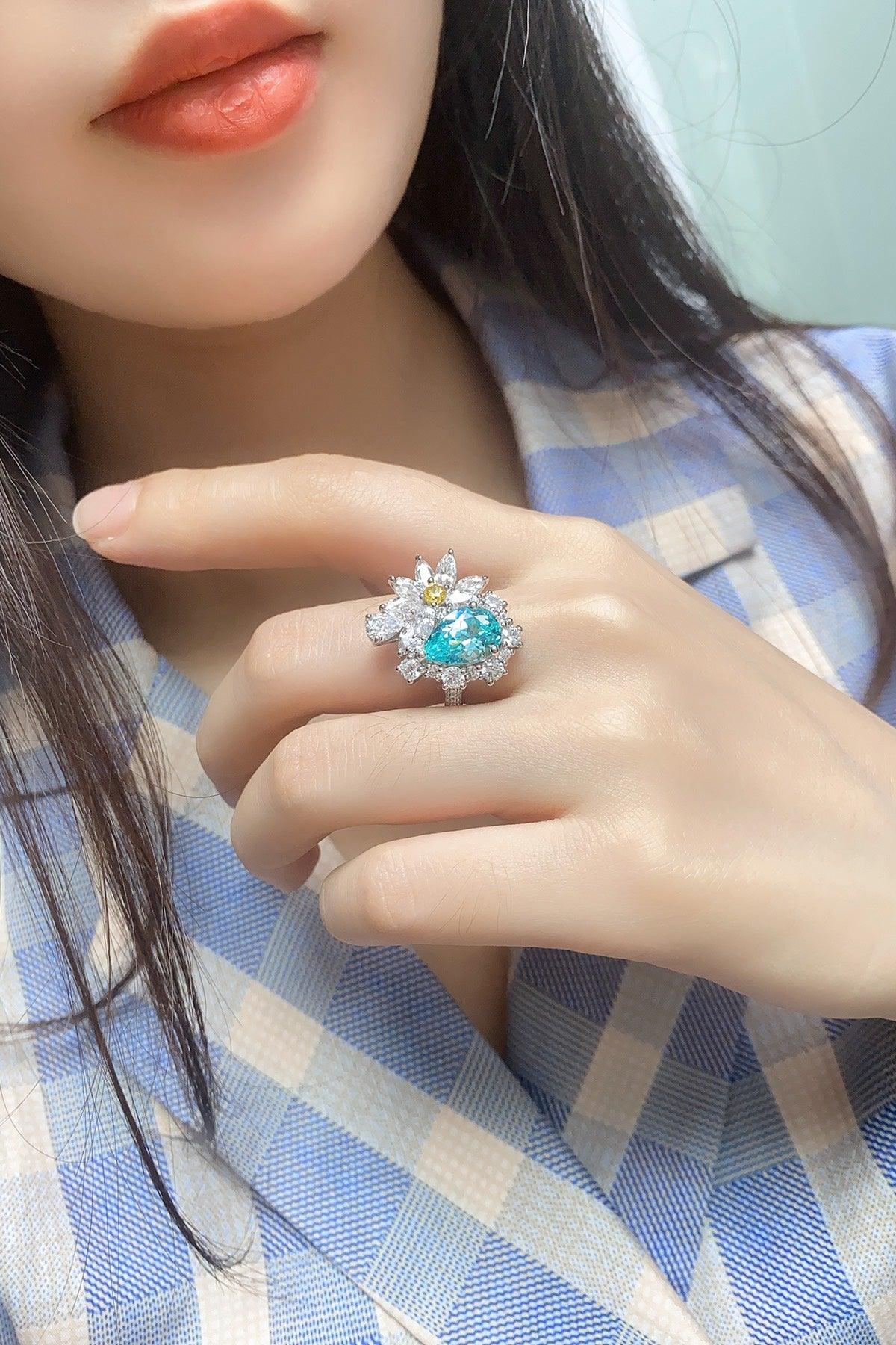 Sterling Silver Lab-Grown Paraiba Ring A – JR490Y