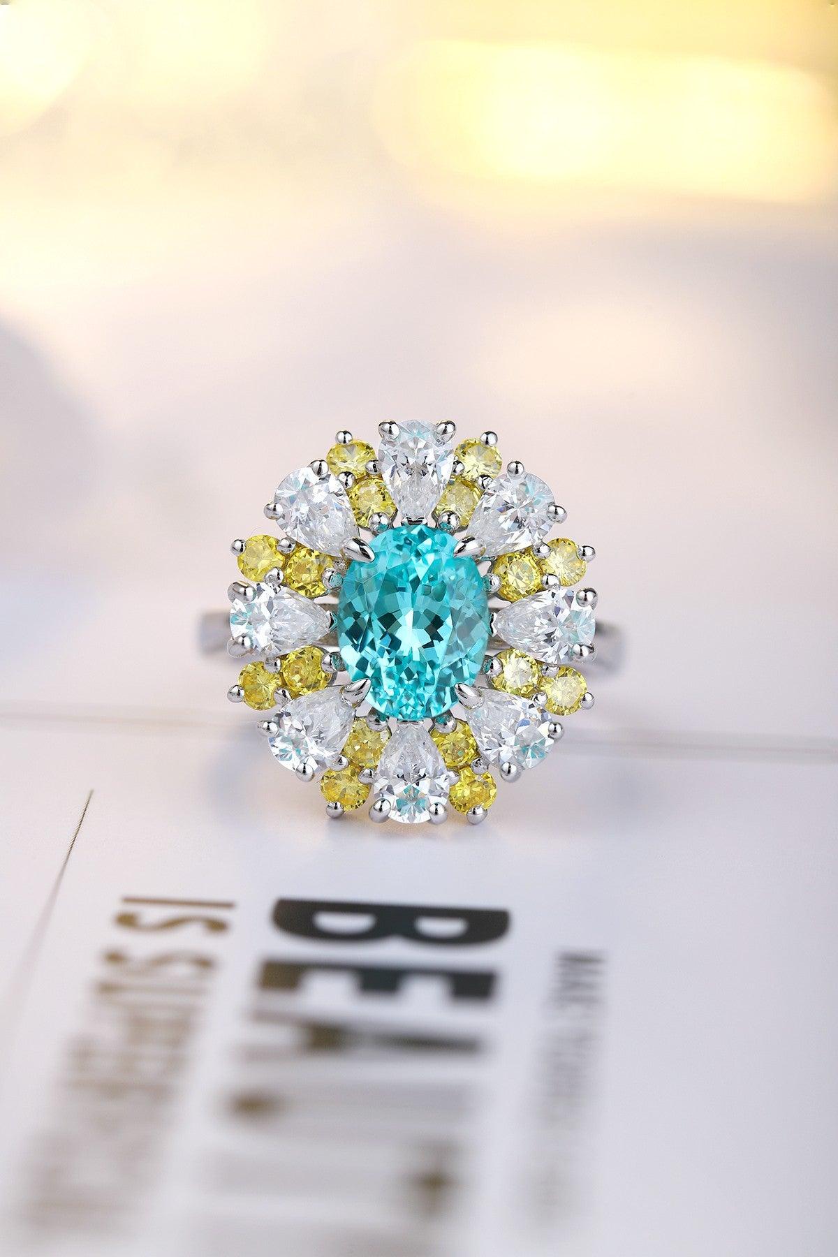Sterling Silver Lab-Grown Paraiba Ring W – JR253Y-A