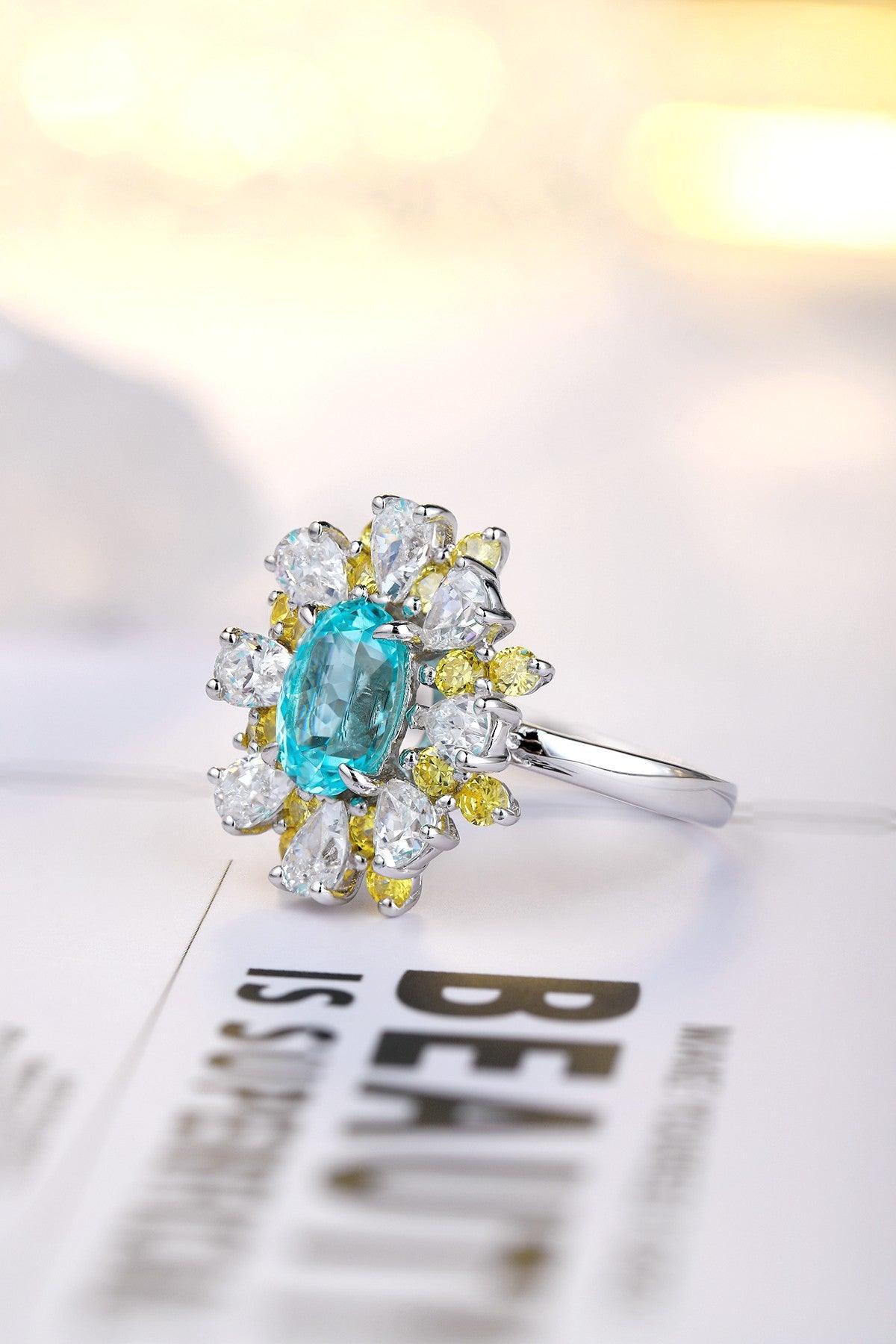 Sterling Silver Lab-Grown Paraiba Ring W – JR253Y-A