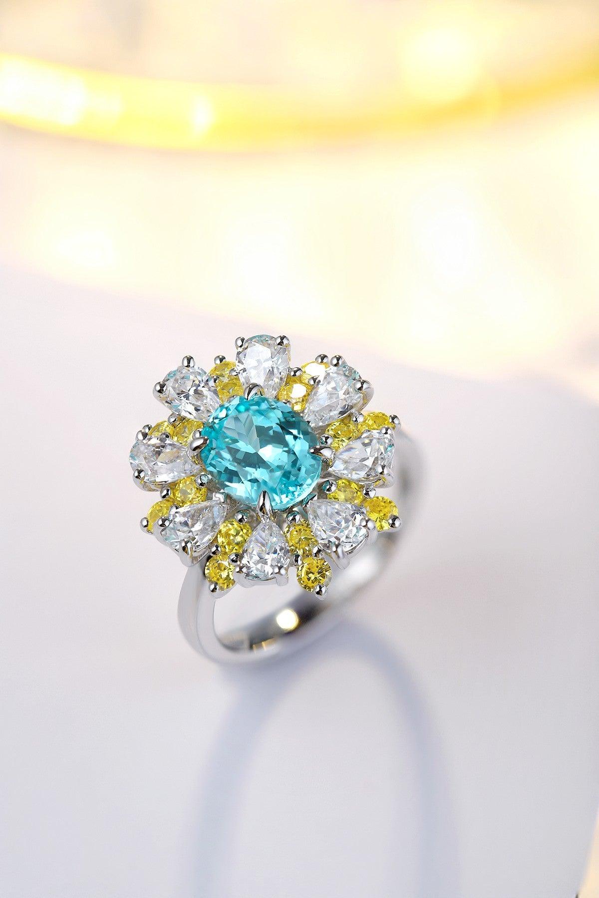 Sterling Silver Lab-Grown Paraiba Ring W – JR253Y-A