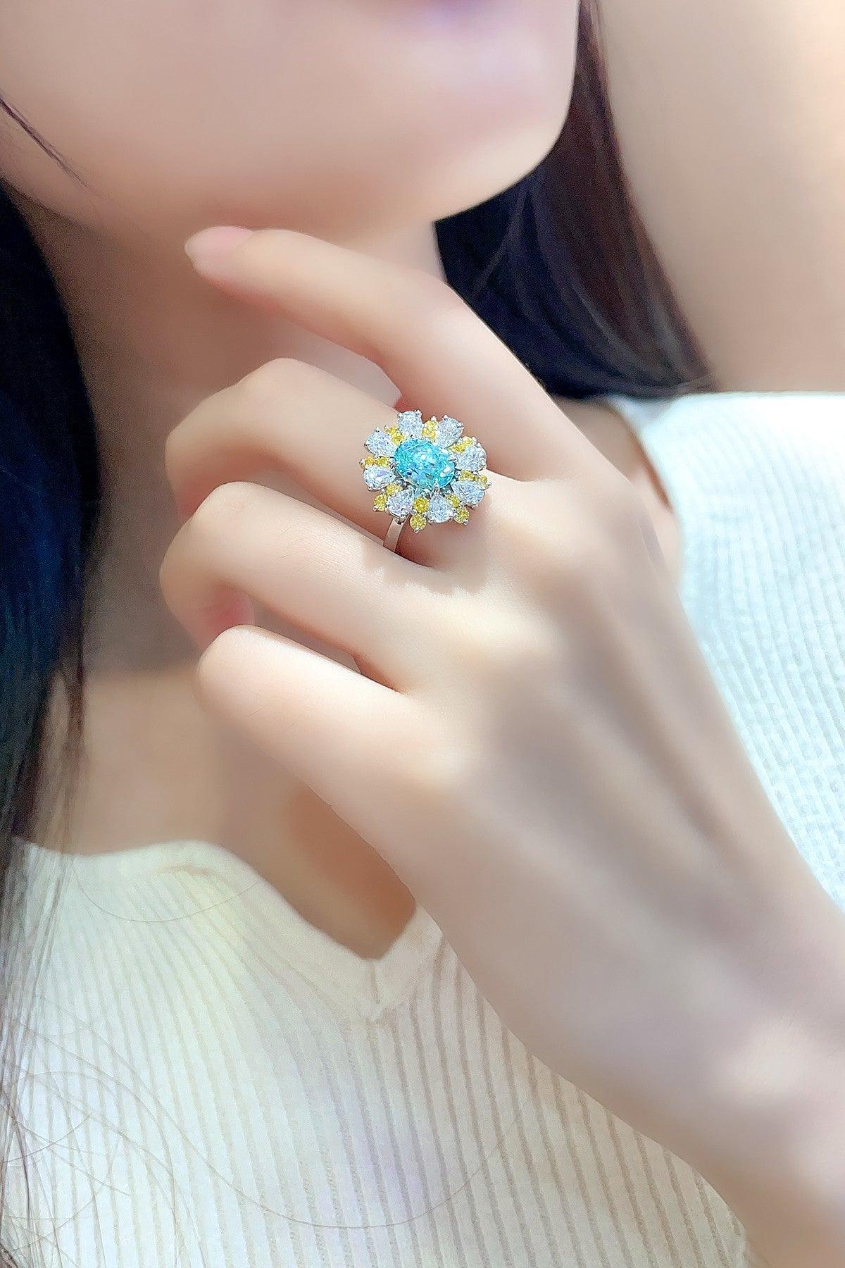 Sterling Silver Lab-Grown Paraiba Ring W – JR253Y-A