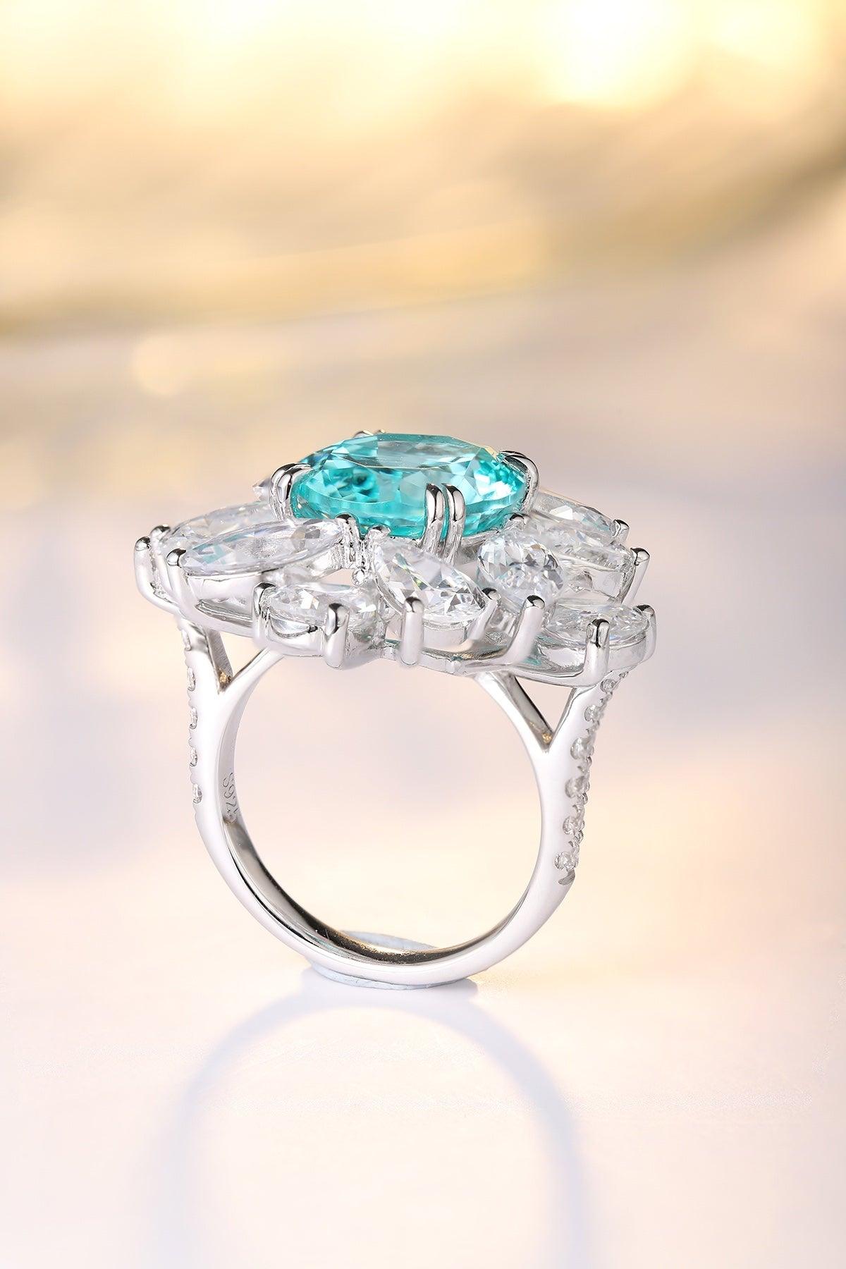 Sterling Silver Lab-Grown Paraiba Ring W – JR238Y