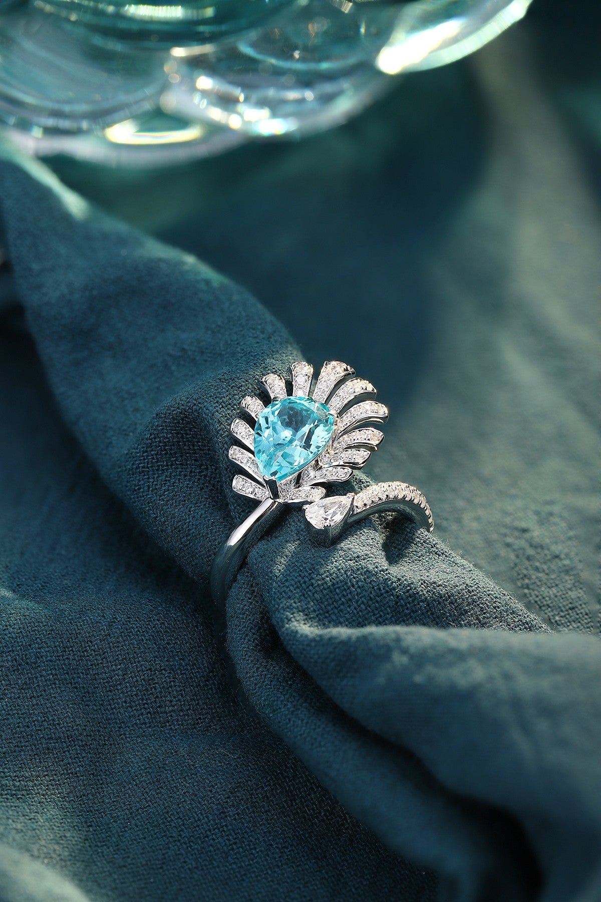 Sterling Silver Lab-Grown Paraiba Ring A – JR1237Y