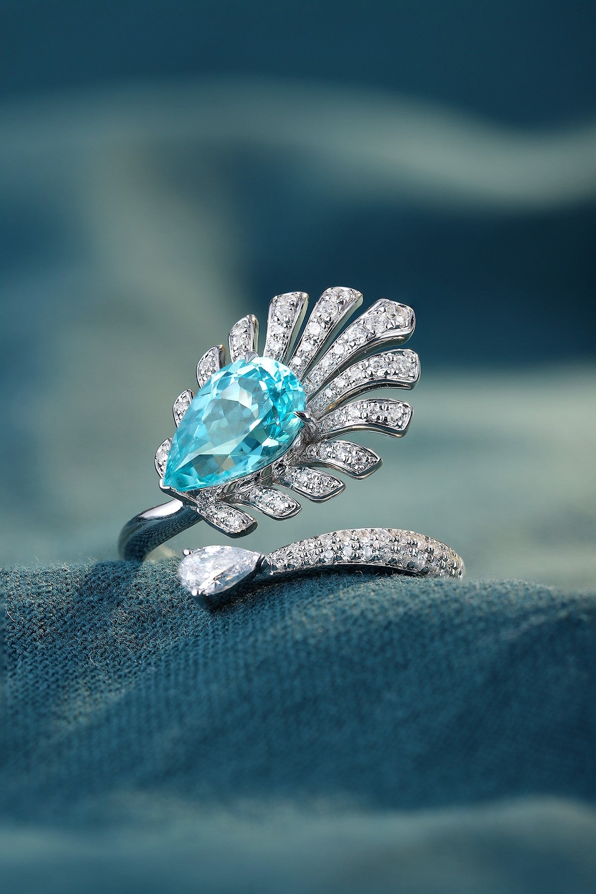 Sterling Silver Lab-Grown Paraiba Ring A – JR1237Y