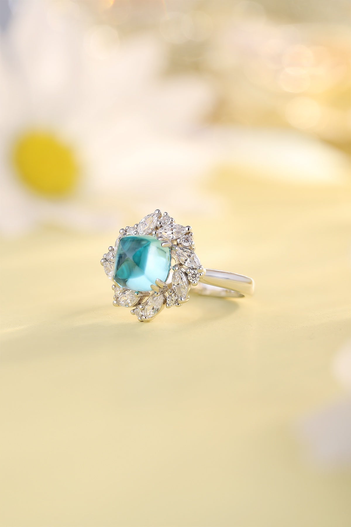 Sterling Silver Lab-Grown Paraiba Ring A – JR934Y