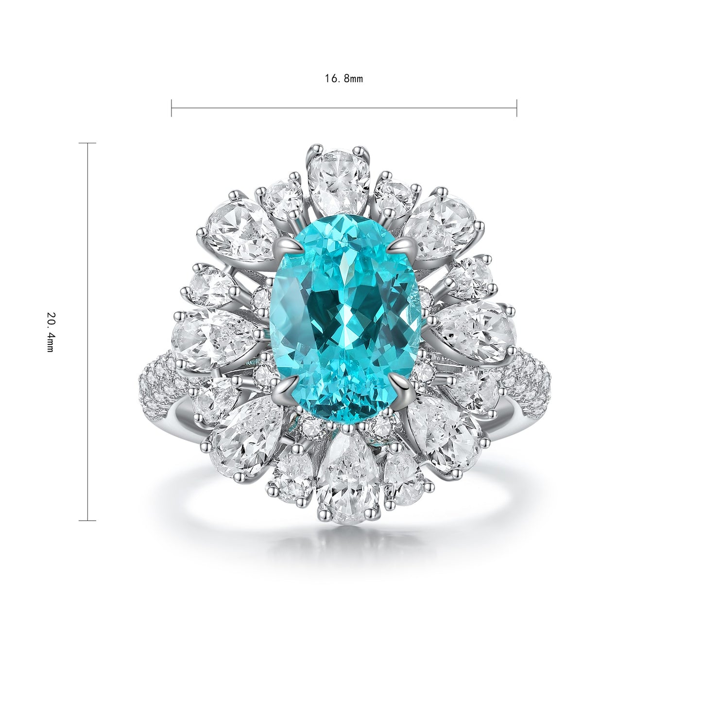Sterling Silver Lab-Grown Paraiba Ring A – JR1271Y