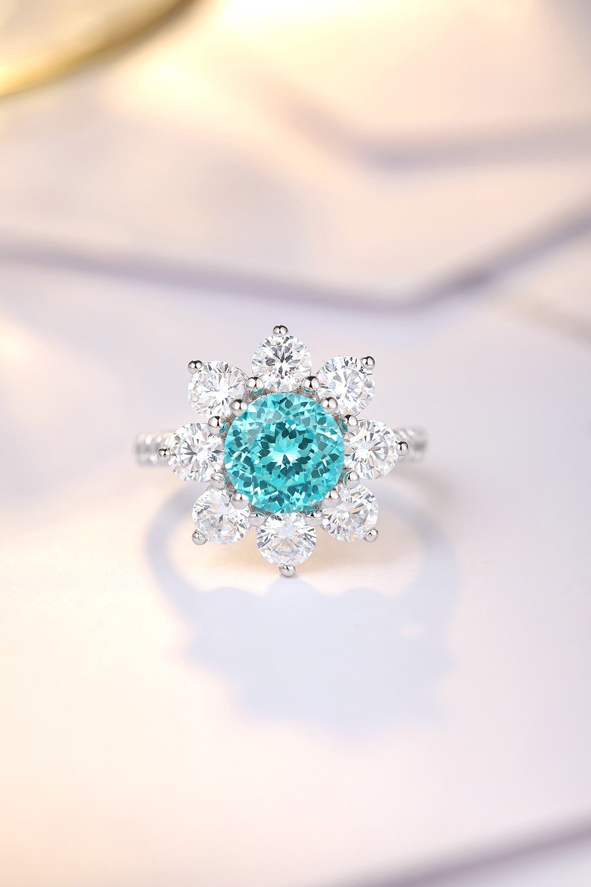 Sterling Silver Lab-Grown Paraiba Ring A – JR677Y