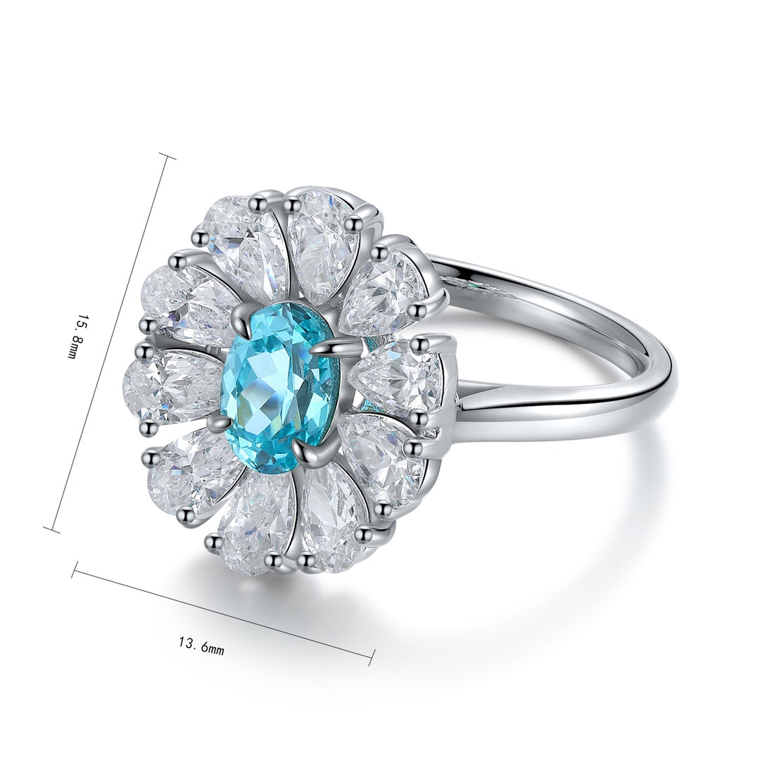 Sterling Silver Lab-Grown Paraiba Ring A – JR676Y