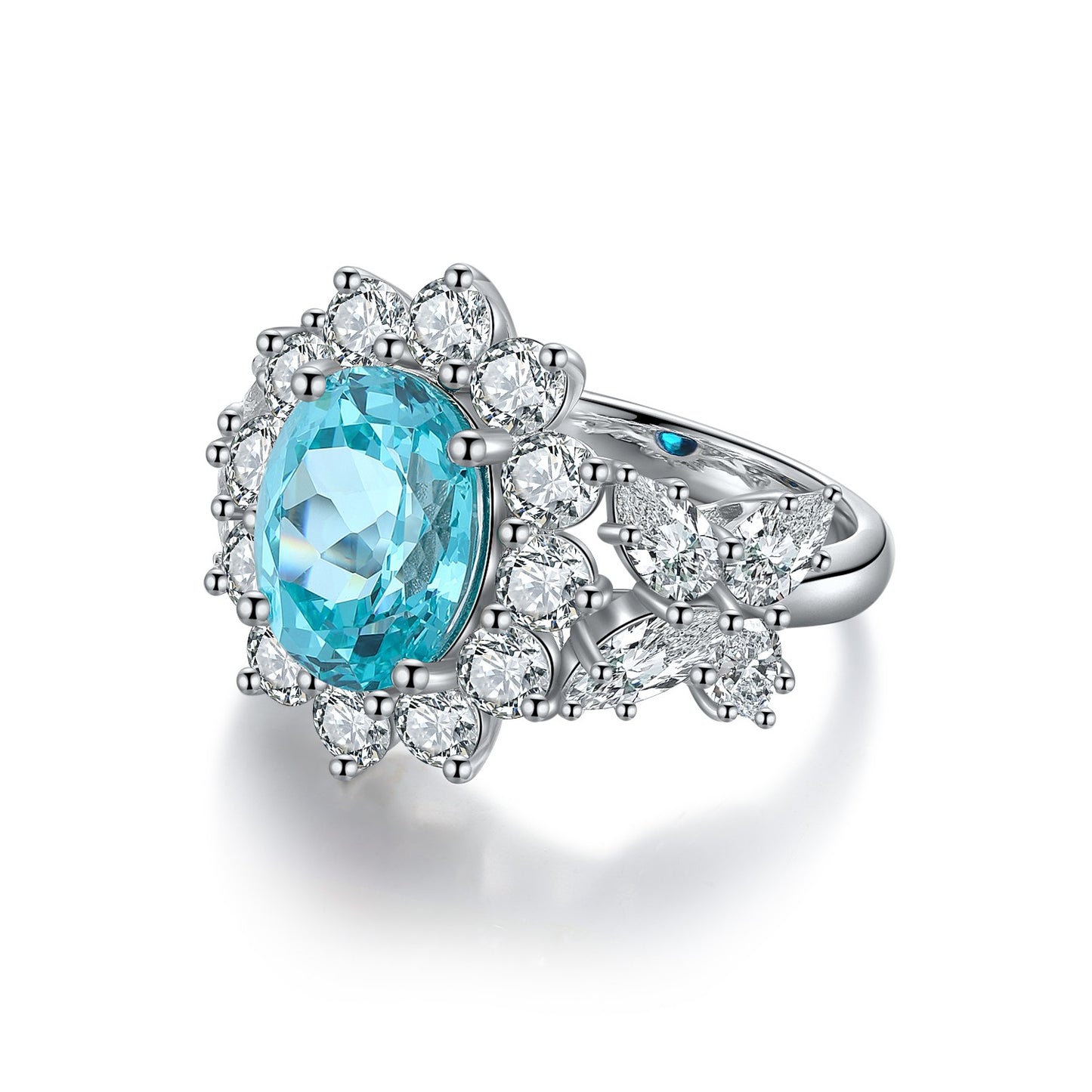 Sterling Silver Lab-Grown Paraiba Ring A – JR675Y