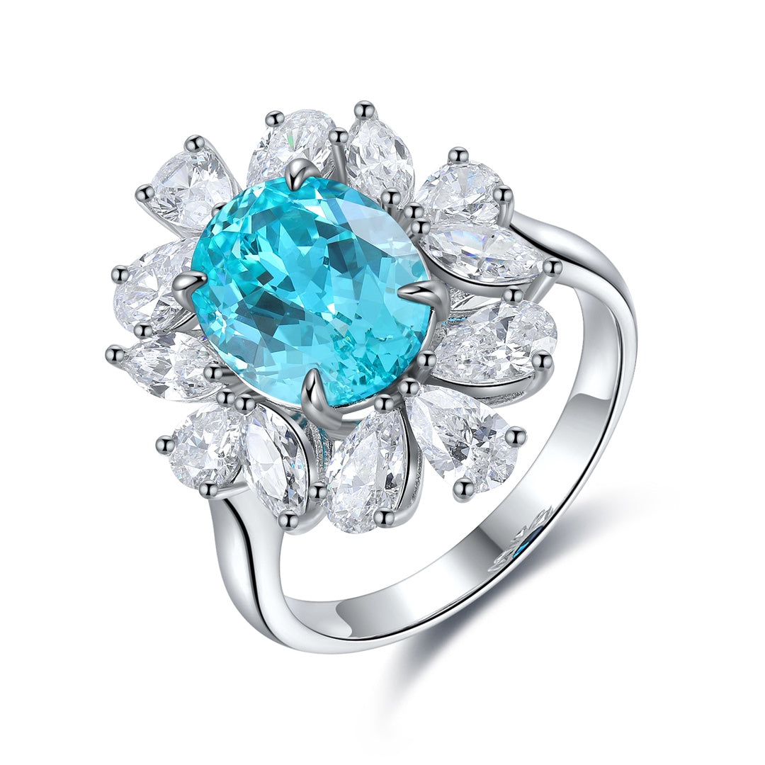 Sterling Silver Lab-Grown Paraiba Ring A – JR672Y