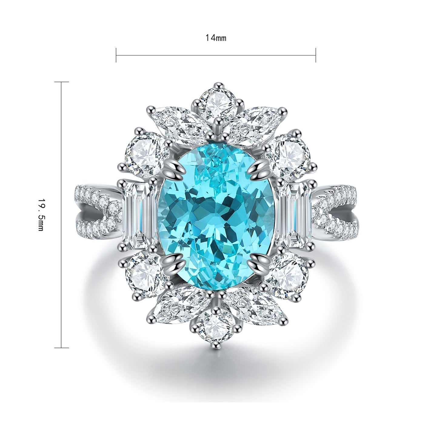 Sterling Silver Lab-Grown Paraiba Ring A – JR504Y