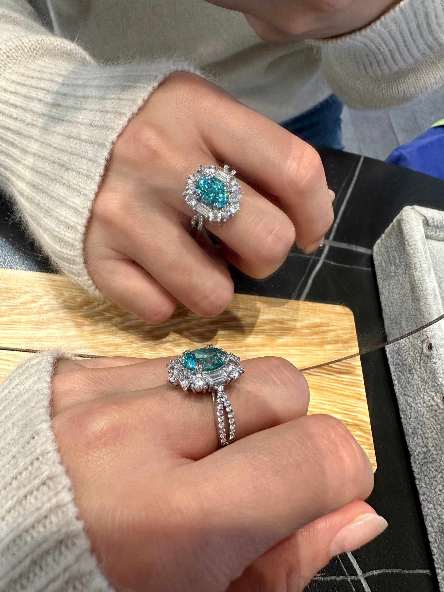 Sterling Silver Lab-Grown Paraiba Ring A – JR504Y