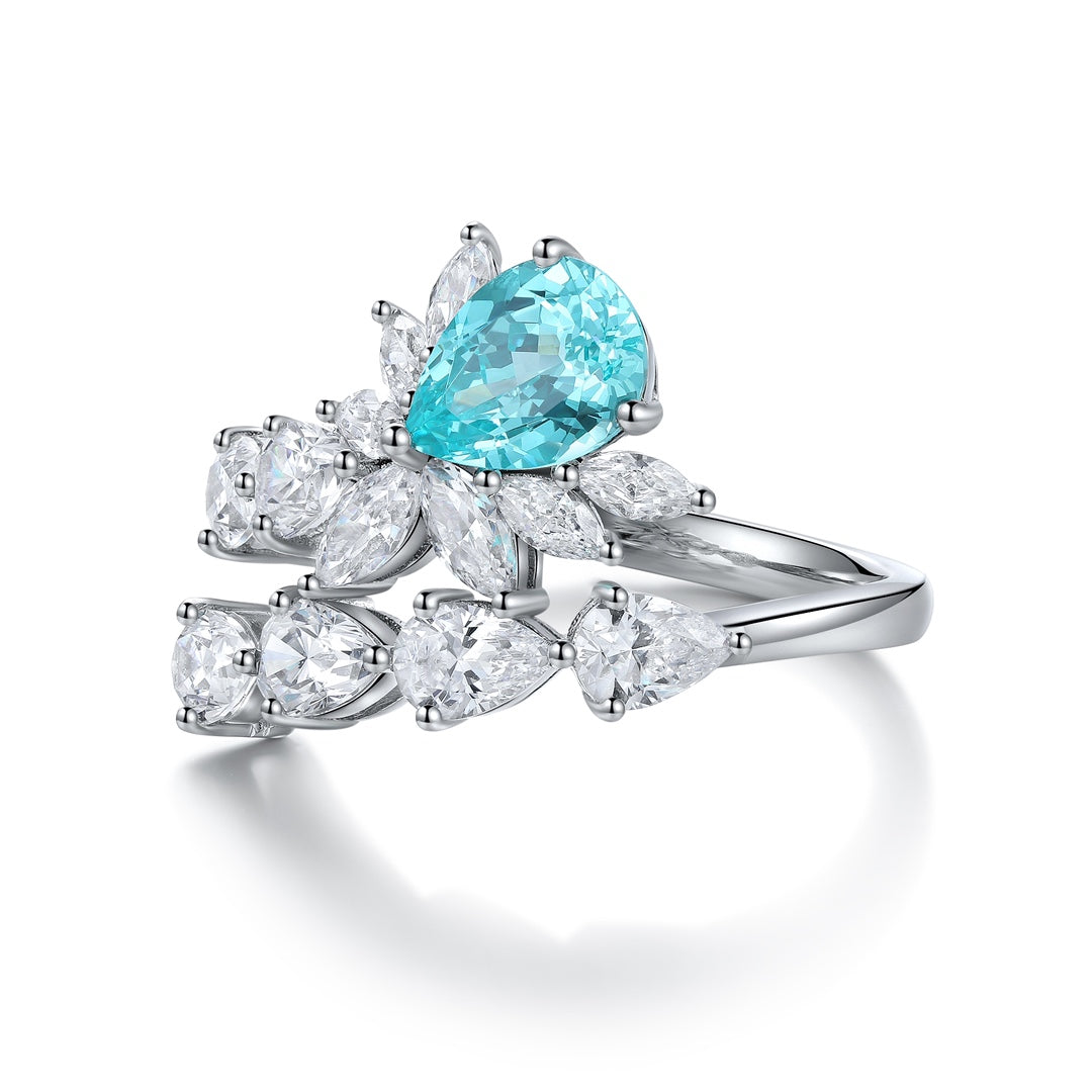 Sterling Silver Lab-Grown Paraiba Ring A – JR401Y