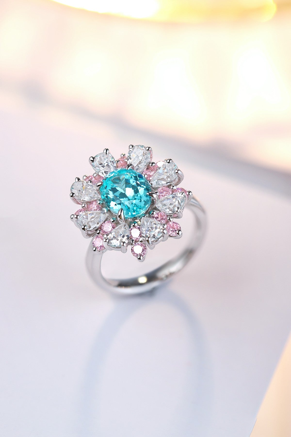 Sterling Silver Lab-Grown Paraiba Ring A – JR253-BY