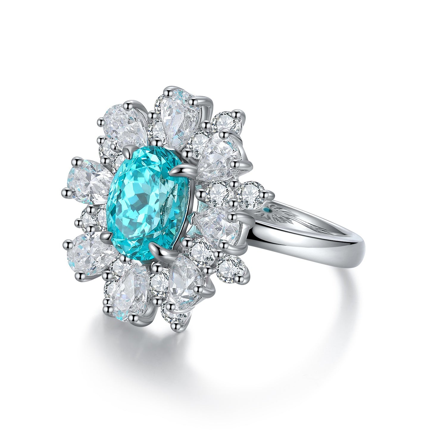 Sterling Silver Lab-Grown Paraiba Ring A – JR253Y-C