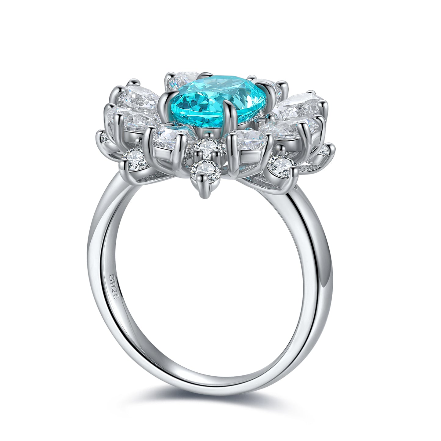 Sterling Silver Lab-Grown Paraiba Ring A – JR253Y-C
