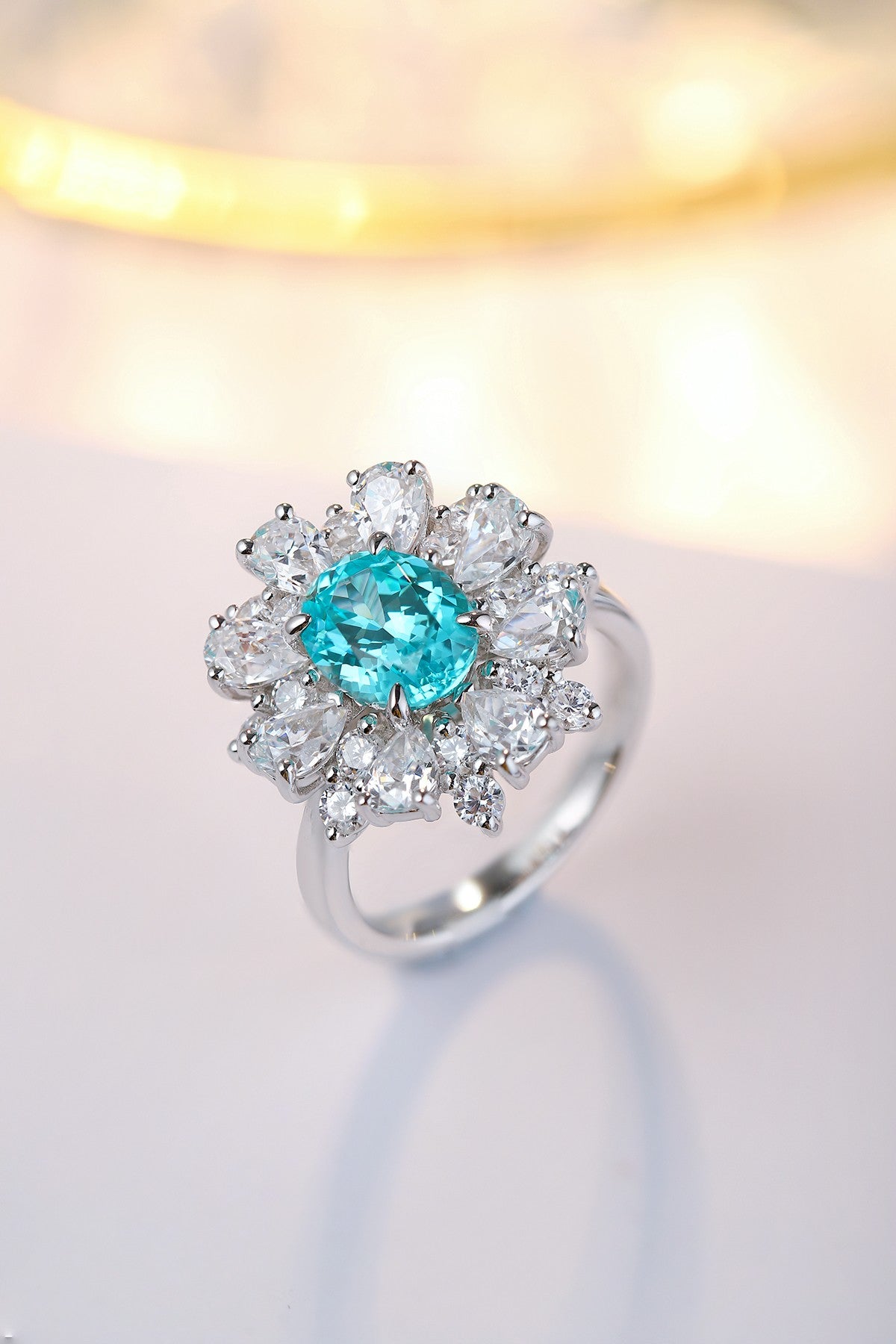 Sterling Silver Lab-Grown Paraiba Ring A – JR253Y-C