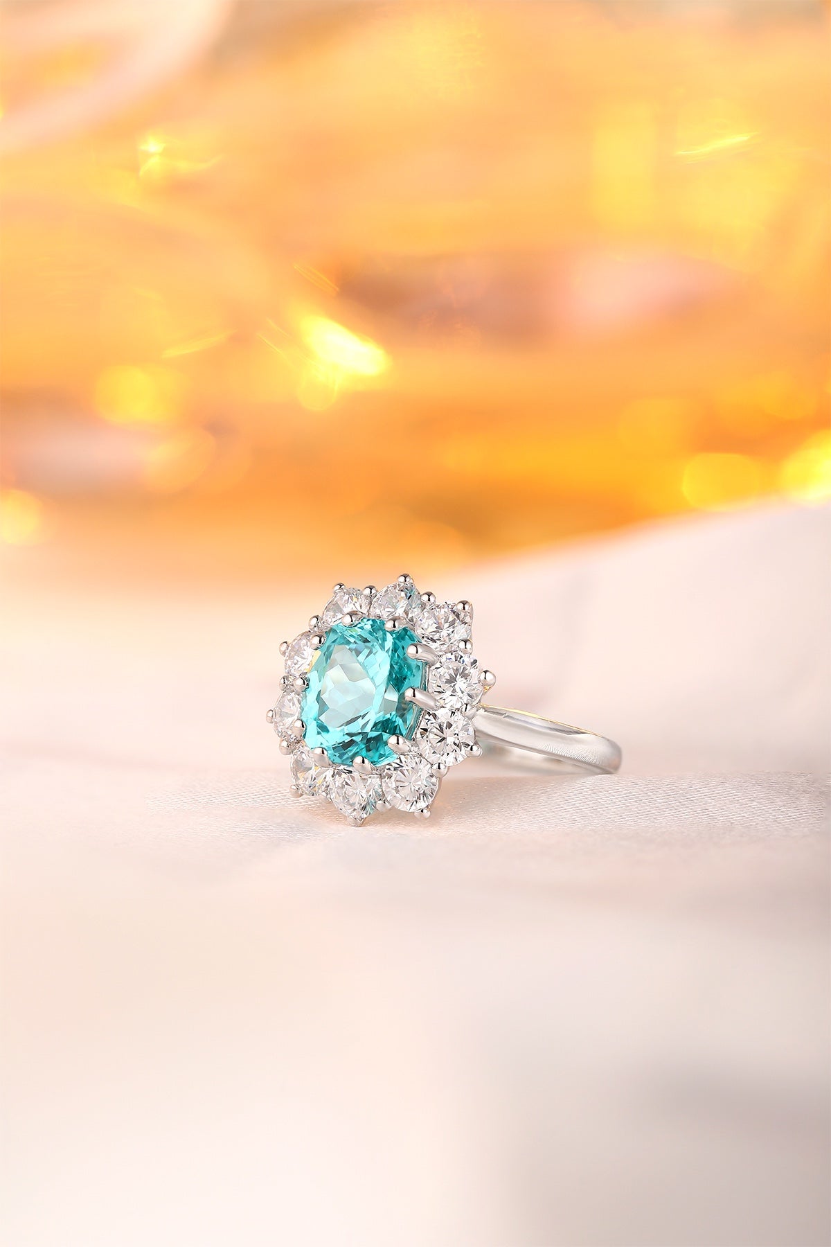 Sterling Silver Lab-Grown Paraiba Ring A – JR212Y