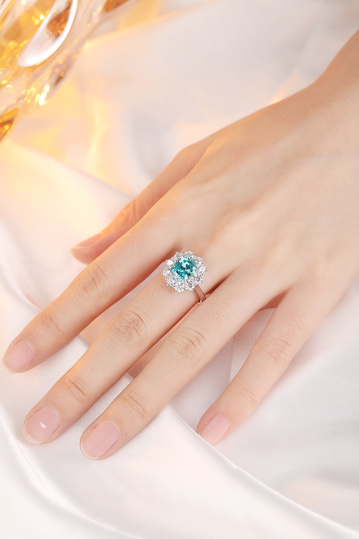Sterling Silver Lab-Grown Paraiba Ring A – JR212Y